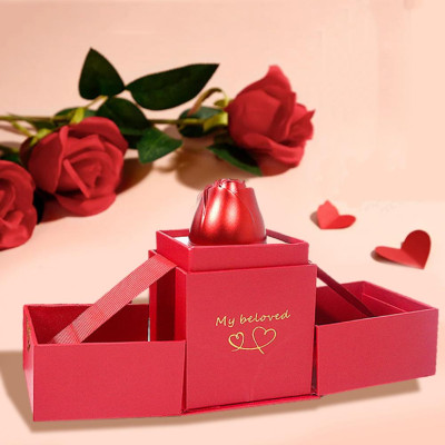 Valentine's Day  Couple Rings  Rose Lifting Gift Box