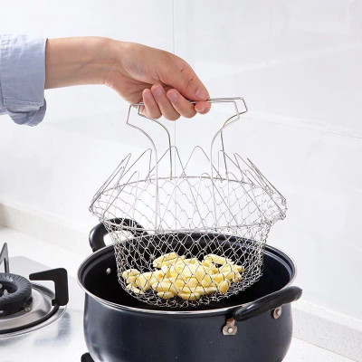 Stainless Folding Expandable Fry Basket